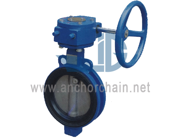 Worm Gear JIS F7480 ပါရှိသော Marine Wafer Butterfly Valves